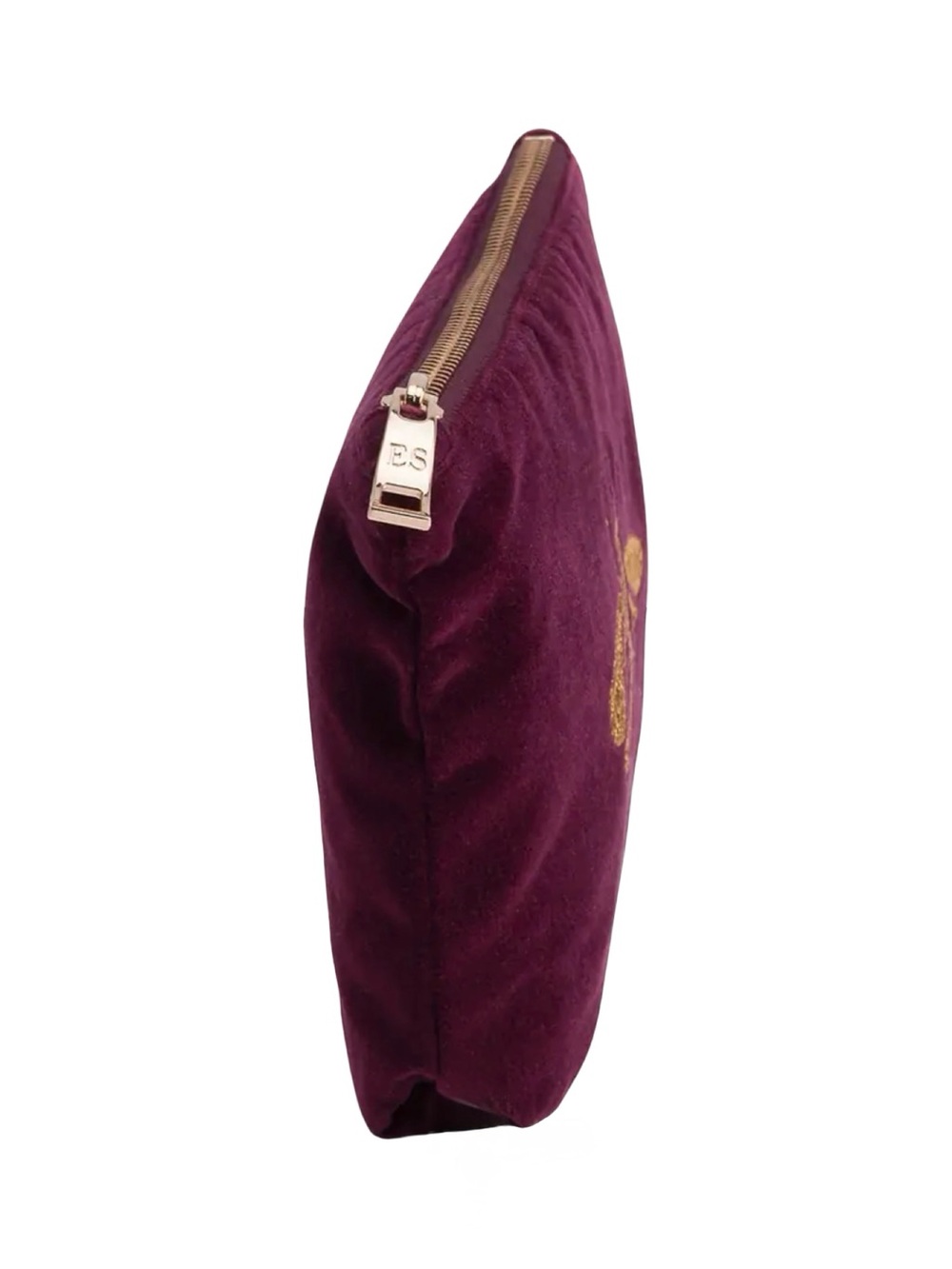 NWT Elizabeth Scarlett Honey Bee Embroidered Mini Pouch Bag in Plum Velvet - Picture 5 of 15